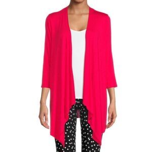 Cyrus Cardigan Coral Multicolor Floral Print Sheer Casual Business Neutral